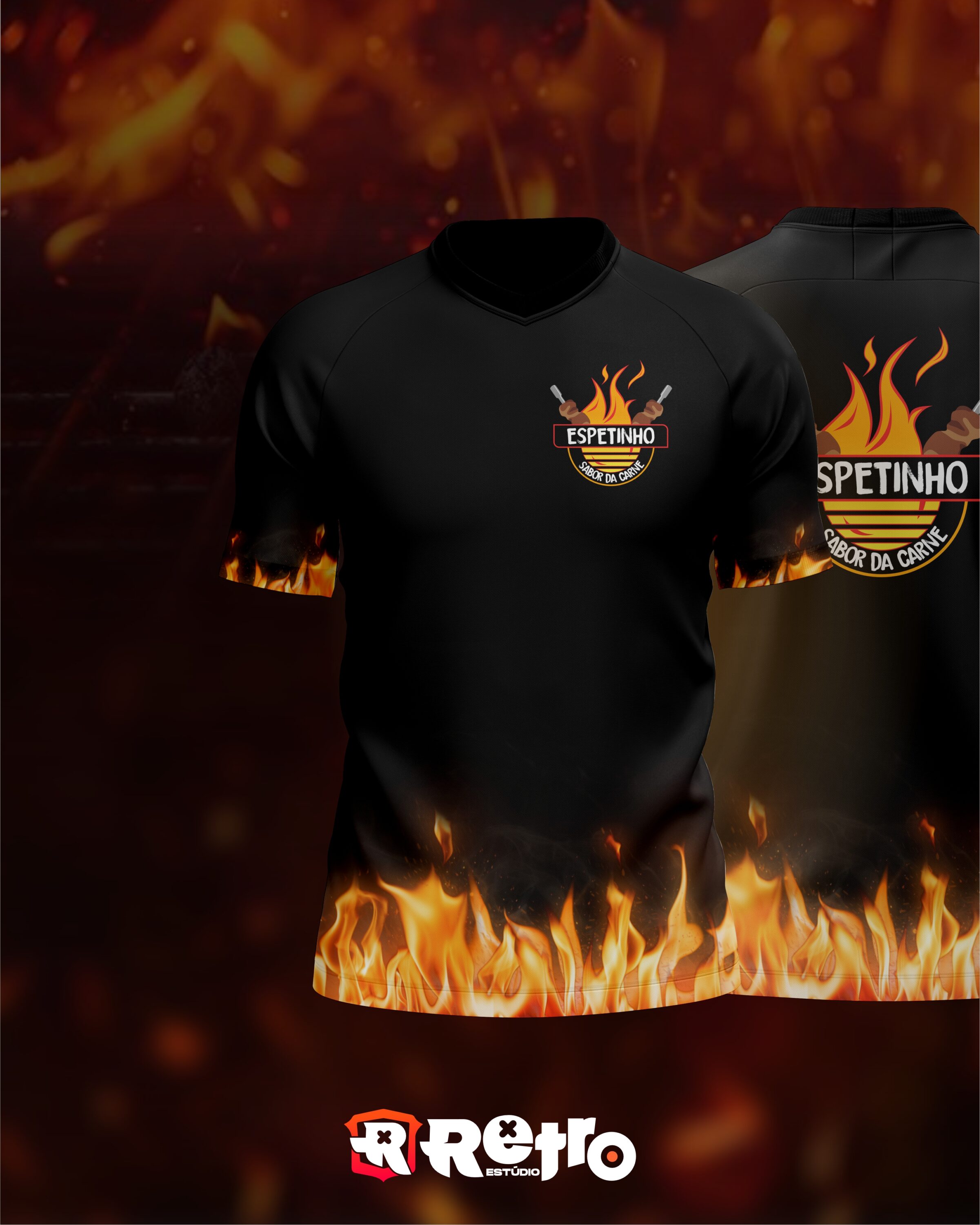 Camiseta espetinho - Estúdio Retro - designer gráfico Tucuruí