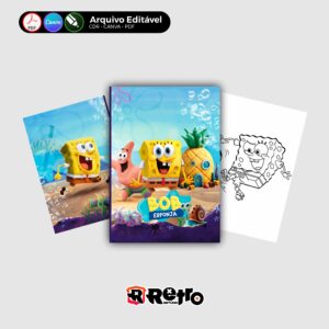 REVISTA PARA COLORIR BOB ESPONJA -PERSONALIZADO