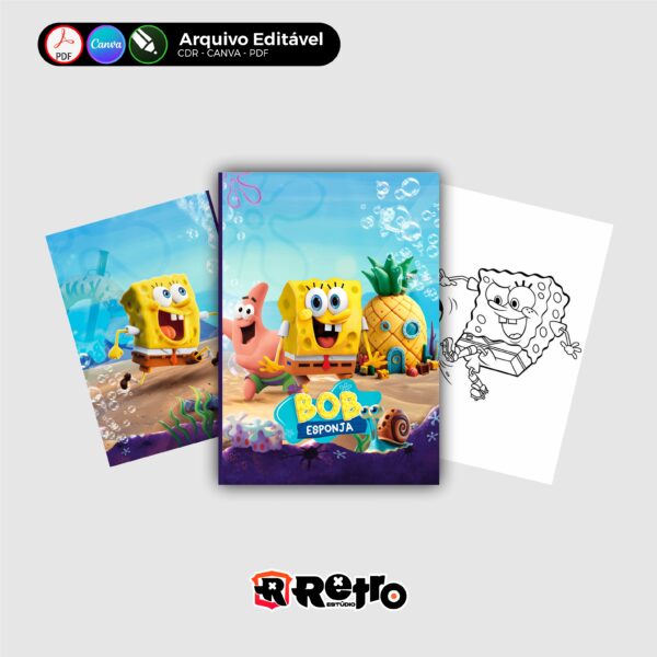 REVISTA PARA COLORIR BOB ESPONJA -PERSONALIZADO