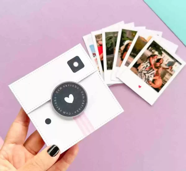 Molde Caixa Câmera Polaroid – GRÁTIS (Arquivo JPG e PDF) - estúdio retro - tucuruí